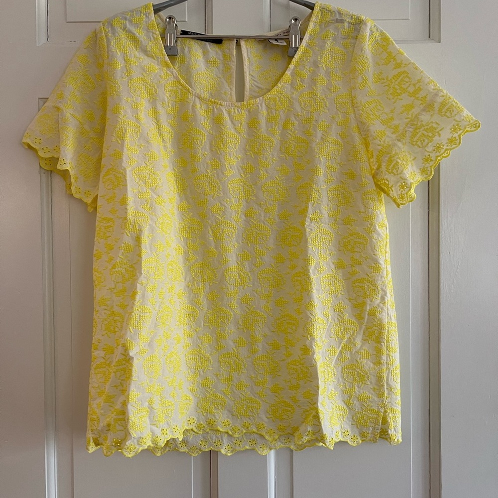 Scotch & Soda Yellow Floral Lace Blouse
